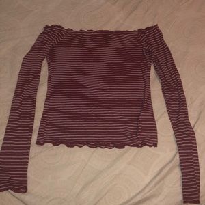 A cute off the shoulder long sleeve from hollister